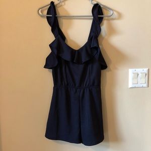 *NEW** Ruffled Tie-Back Cutout Romper